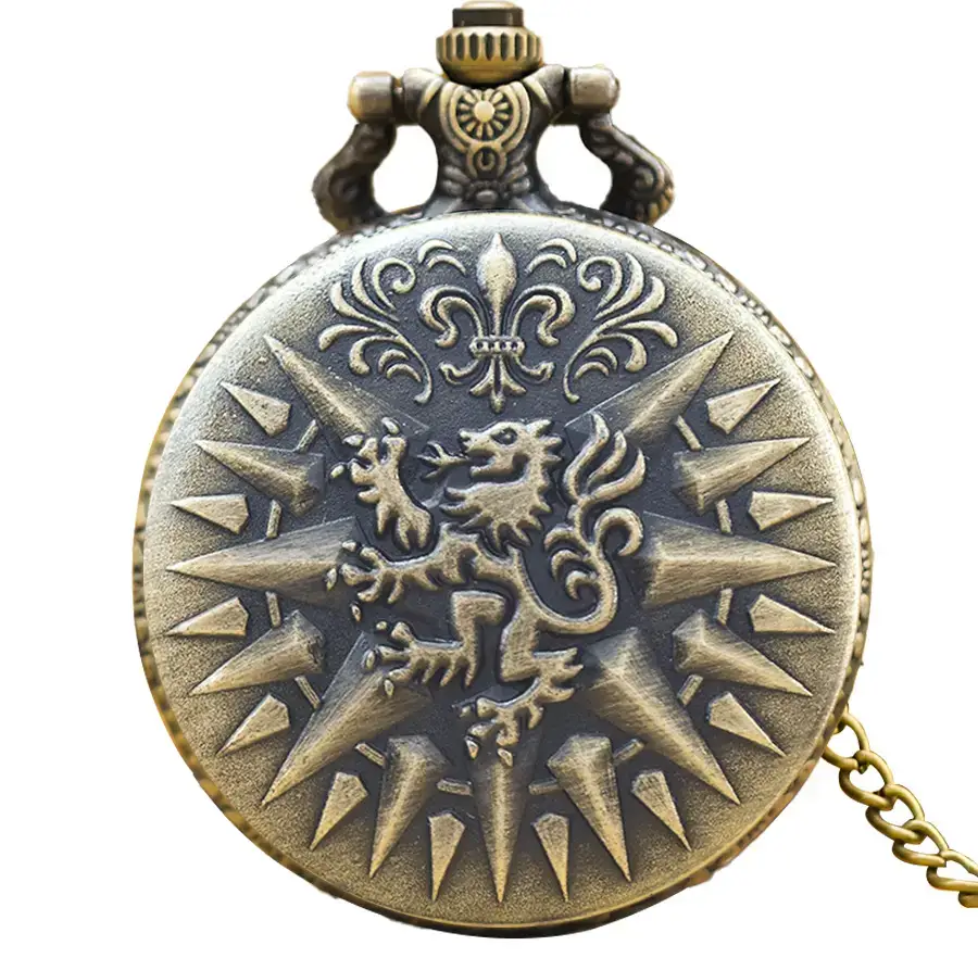 Gryffindor Quilted Pocket Watch with Chain - Image 6