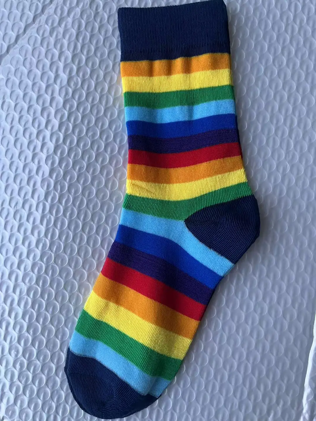 Men's Sailor Socks Striped Rainbow Sport Cotton Novelty Socks Women Men's Long Barrel Color Crew Amazon