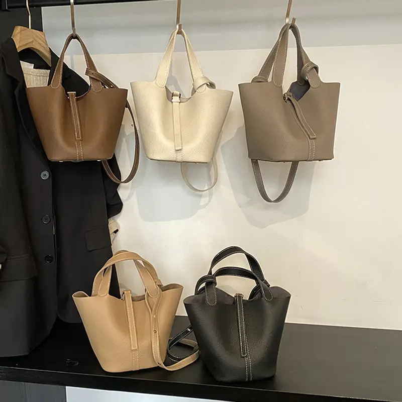 Brown Crossbody Women's Leather Tote Bag with Adjustable Strap - Image 7