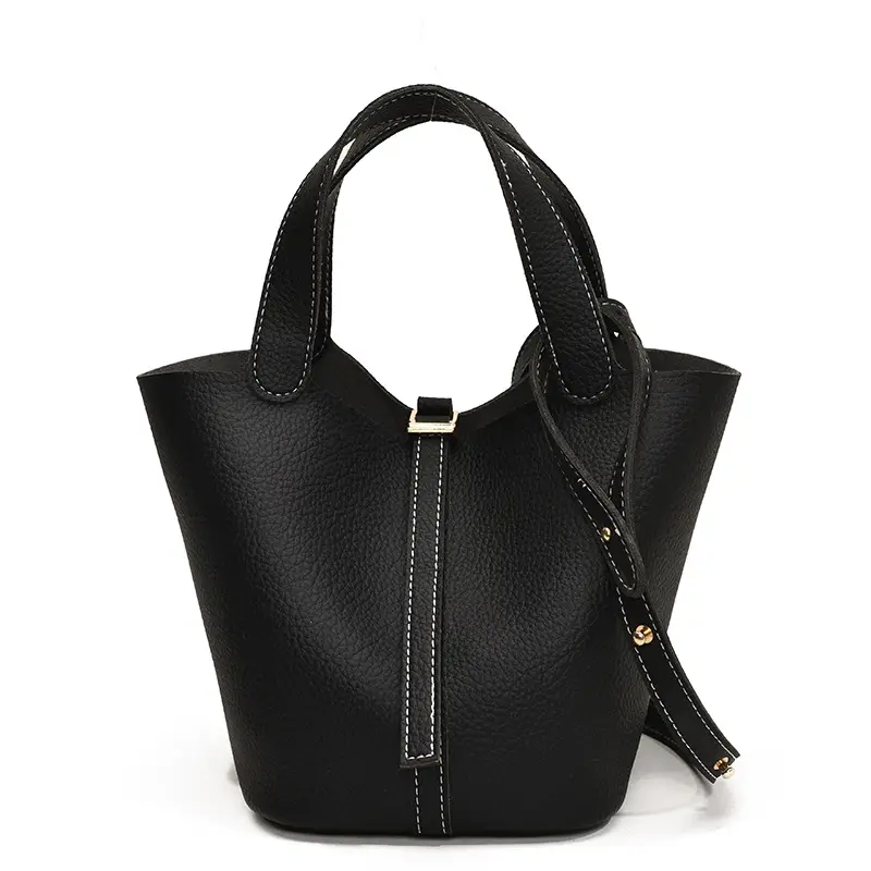 Brown Crossbody Women's Leather Tote Bag with Adjustable Strap - Image 10