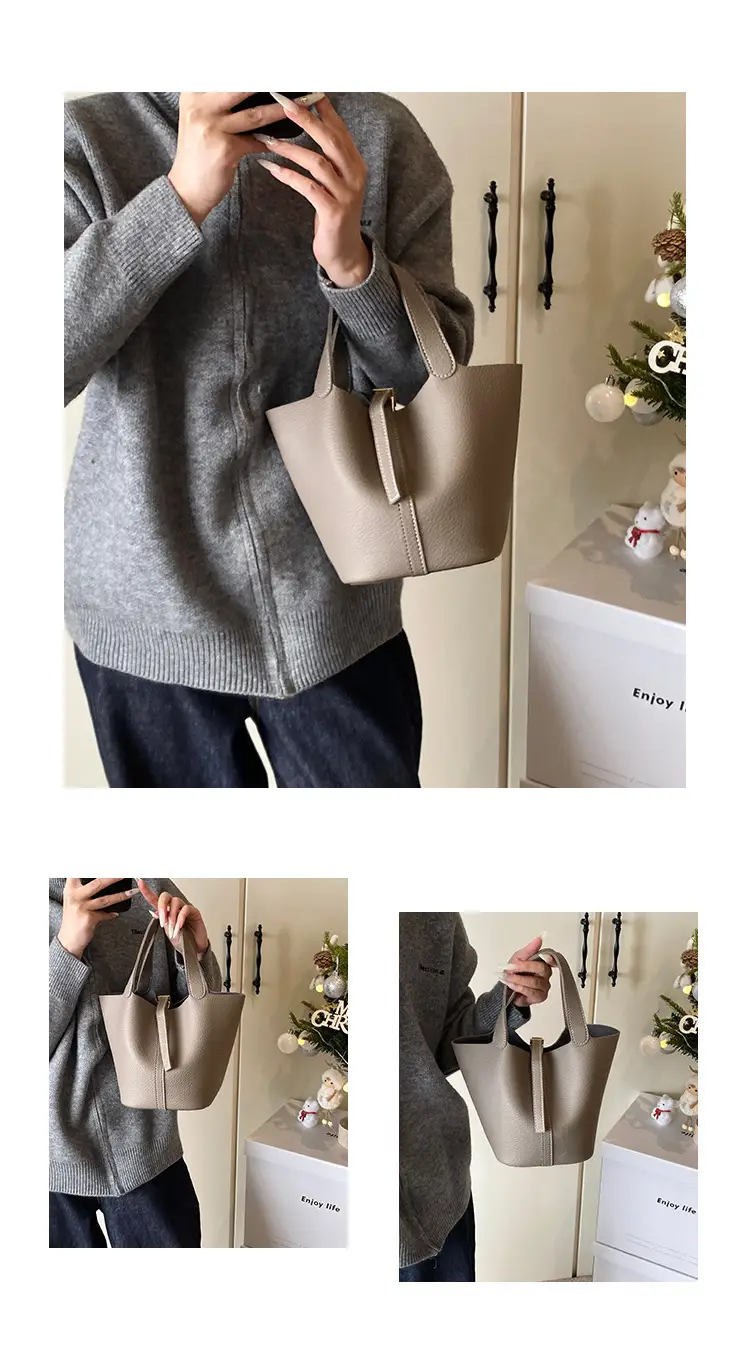 Brown Crossbody Women's Leather Tote Bag with Adjustable Strap — feature 19