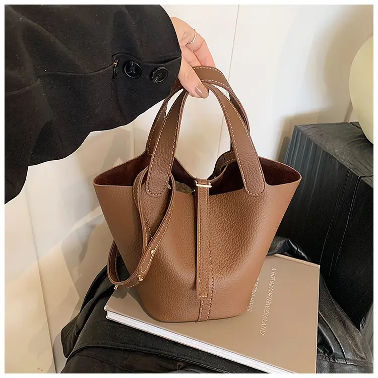 Brown Crossbody Women's Leather Tote Bag with Adjustable Strap — feature 26