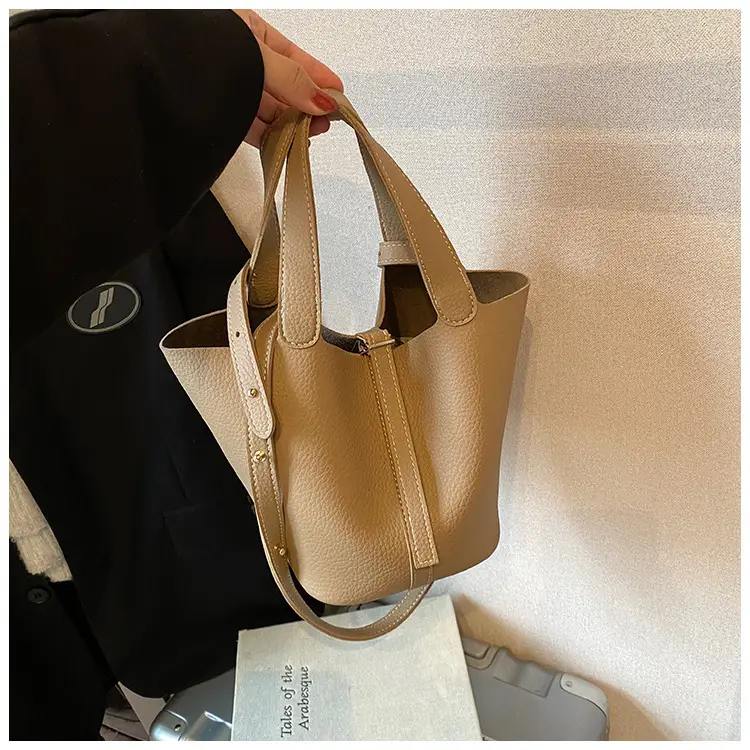 Brown Crossbody Women's Leather Tote Bag with Adjustable Strap — feature 28