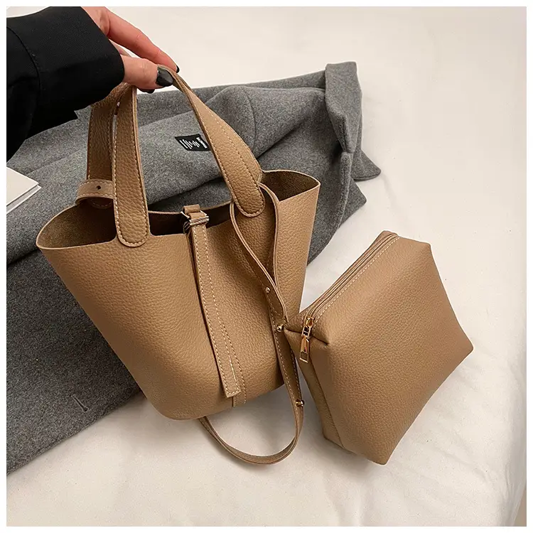 Brown Crossbody Women's Leather Tote Bag with Adjustable Strap — feature 33