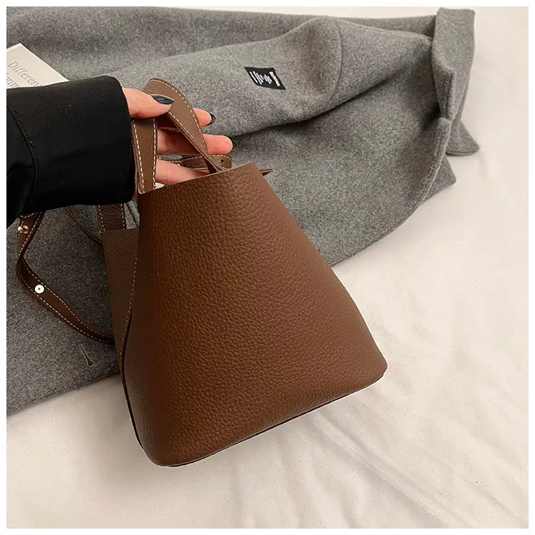 Brown Crossbody Women's Leather Tote Bag with Adjustable Strap — feature 9