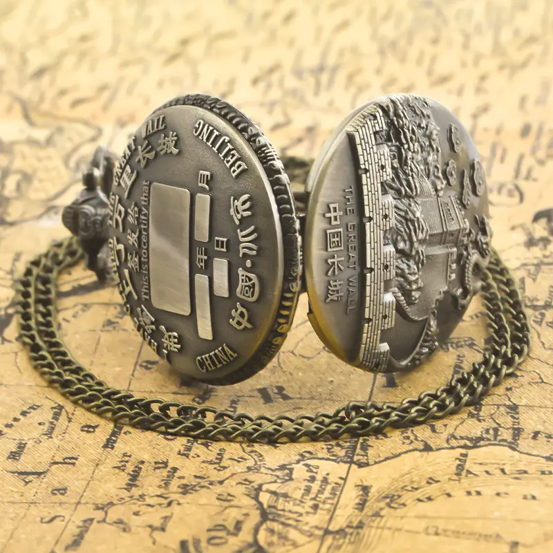 China Tiananmen Wall Pocket Watch Necklace with Chain — feature 11