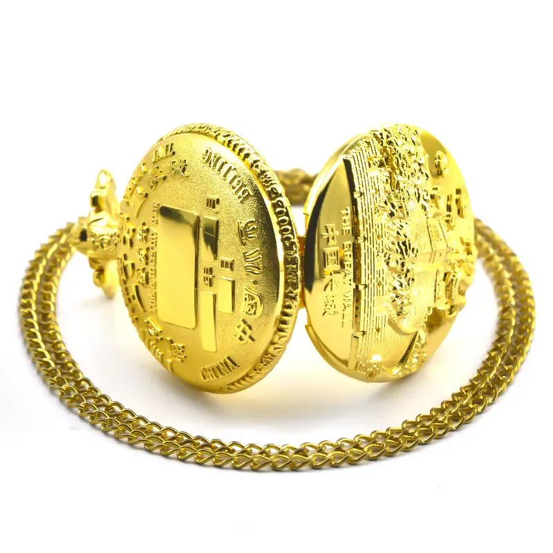 China Tiananmen Wall Pocket Watch Necklace with Chain — feature 13