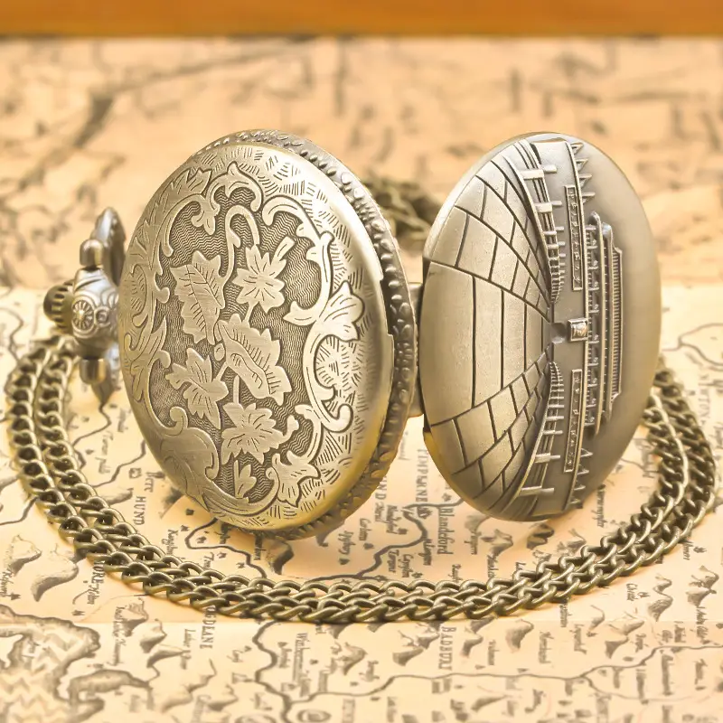 China Tiananmen Wall Pocket Watch Necklace with Chain — feature 7