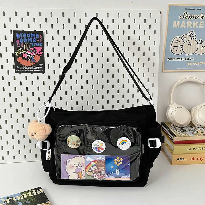 Japanese Style Transparent Bar Bag Pvc Board Campus Versatile Large Capacity Simple Shoulder Crossbody Bag Girl Bag - Image 9