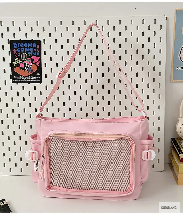 Japanese Style Transparent Bar Bag Pvc Board Campus Versatile Large Capacity Simple Shoulder Crossbody Bag Girl Bag — feature 11
