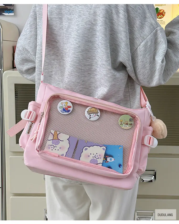 Japanese Style Transparent Bar Bag Pvc Board Campus Versatile Large Capacity Simple Shoulder Crossbody Bag Girl Bag — feature 5