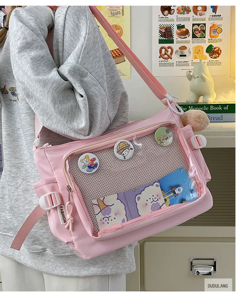 Japanese Style Transparent Bar Bag Pvc Board Campus Versatile Large Capacity Simple Shoulder Crossbody Bag Girl Bag — feature 7