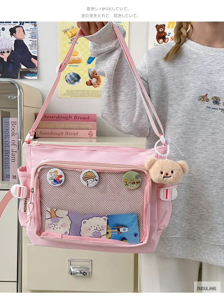 Japanese Style Transparent Bar Bag Pvc Board Campus Versatile Large Capacity Simple Shoulder Crossbody Bag Girl Bag — feature 8