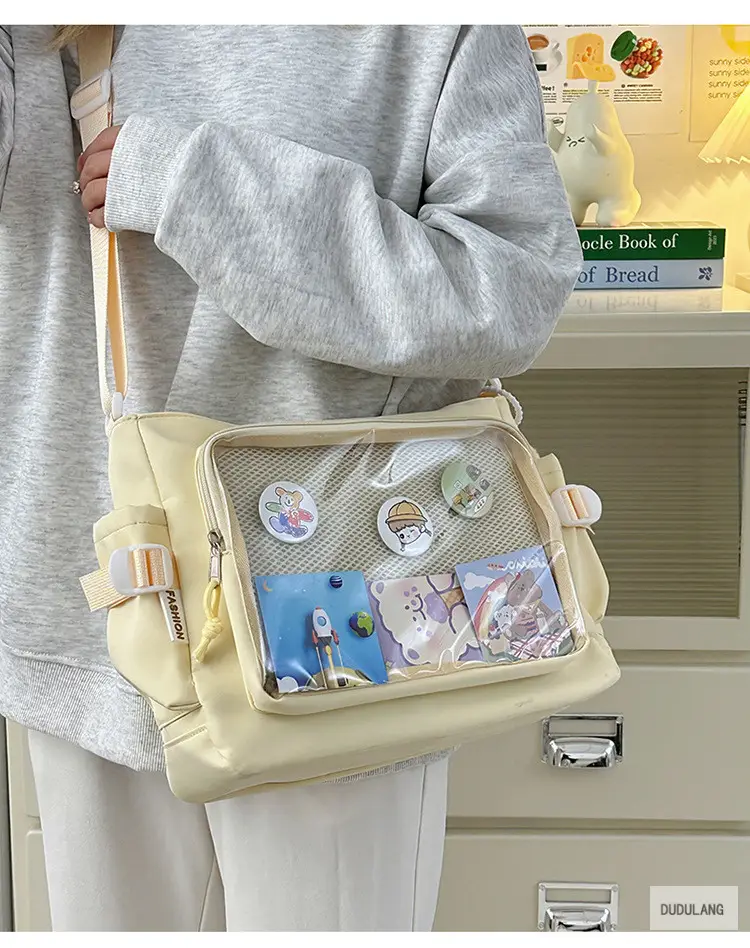 Japanese Style Transparent Bar Bag Pvc Board Campus Versatile Large Capacity Simple Shoulder Crossbody Bag Girl Bag — feature 9