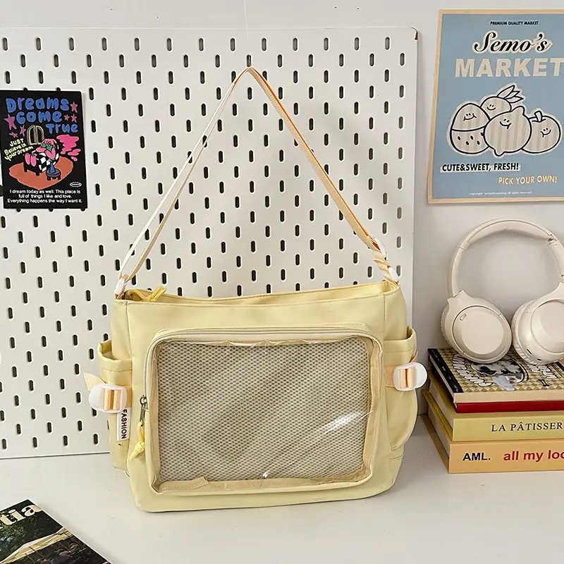 Japanese Style Transparent Bar Bag Pvc Board Campus Versatile Large Capacity Simple Shoulder Crossbody Bag Girl Bag - Image 4