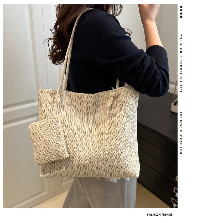 Straw Woven Mother-in-Law Bag for Women Large Capacity — feature 1