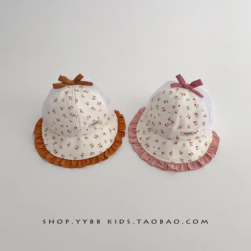 Baby Sunshade Hat with Bow for Girls - Image 6