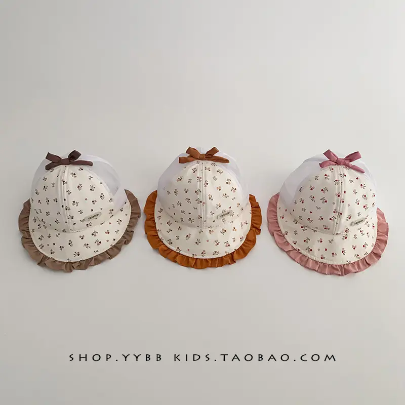 Baby Sunshade Hat with Bow for Girls - Image 7