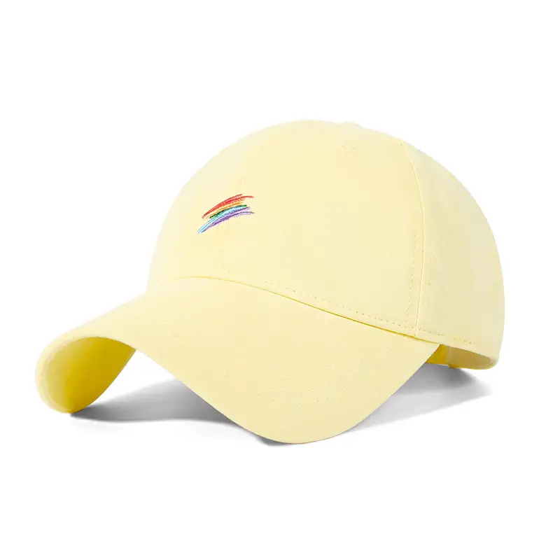 Women Baseball Cap Cream Rainbow Embroidered - Image 3