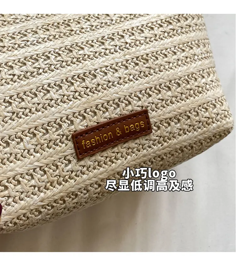 Women's Crossbody Tote Bag Woven Straw Brown 2025 Spring — feature 3