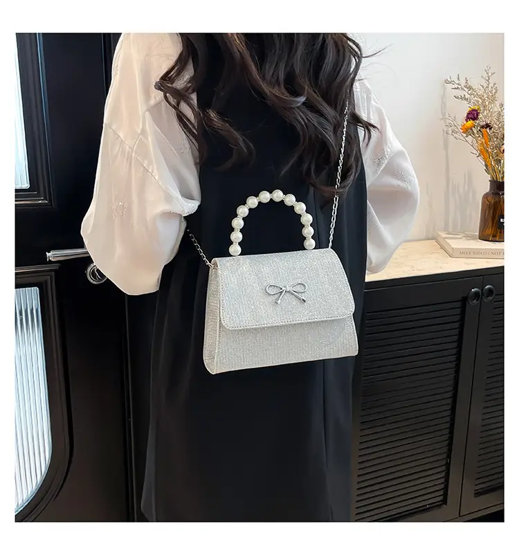 Pink Sparkly Bow Shoulder Bag for Women — feature 17