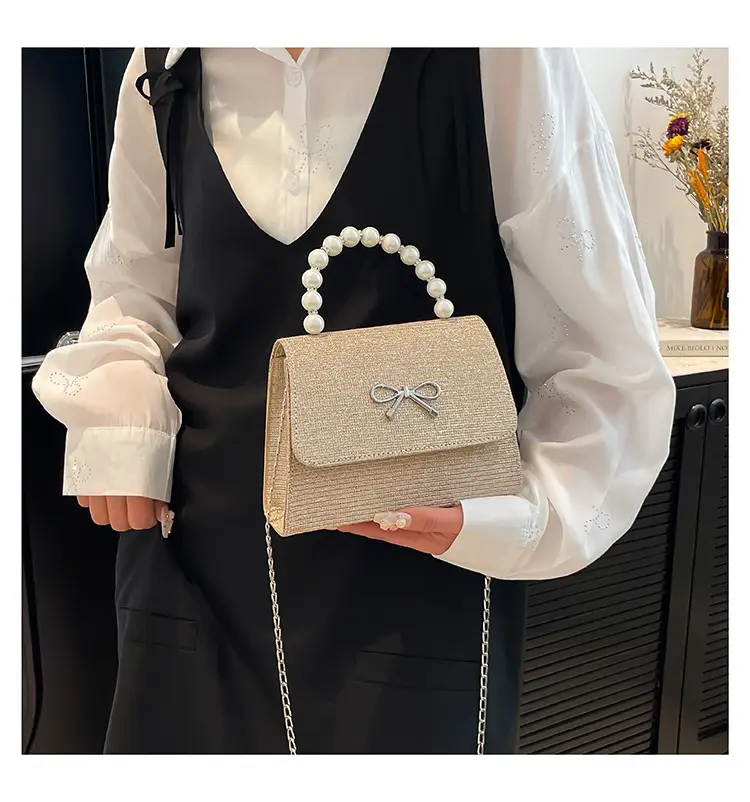 Pink Sparkly Bow Shoulder Bag for Women — feature 19