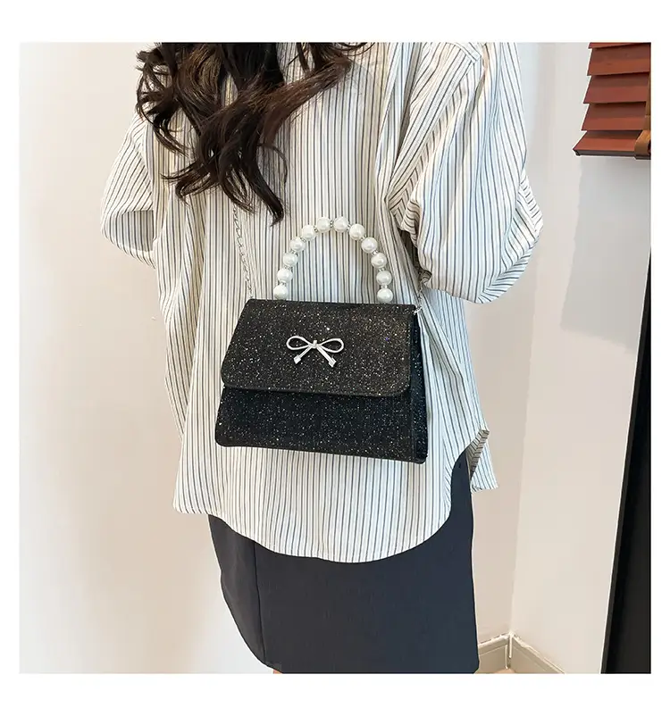 Pink Sparkly Bow Shoulder Bag for Women — feature 26