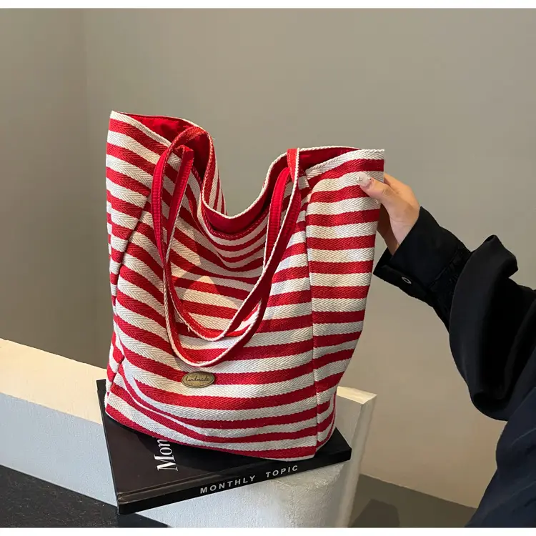 Striped Crossbody Bag for Women Large Capacity - Image 2