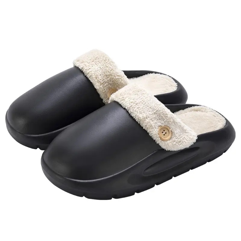 Detachable Cotton Slippers Men's Autumn and Winter Home Thickened Couple Waterproof Warm Thick Bottom Household Plush Slippers Women's Winter - Image 10