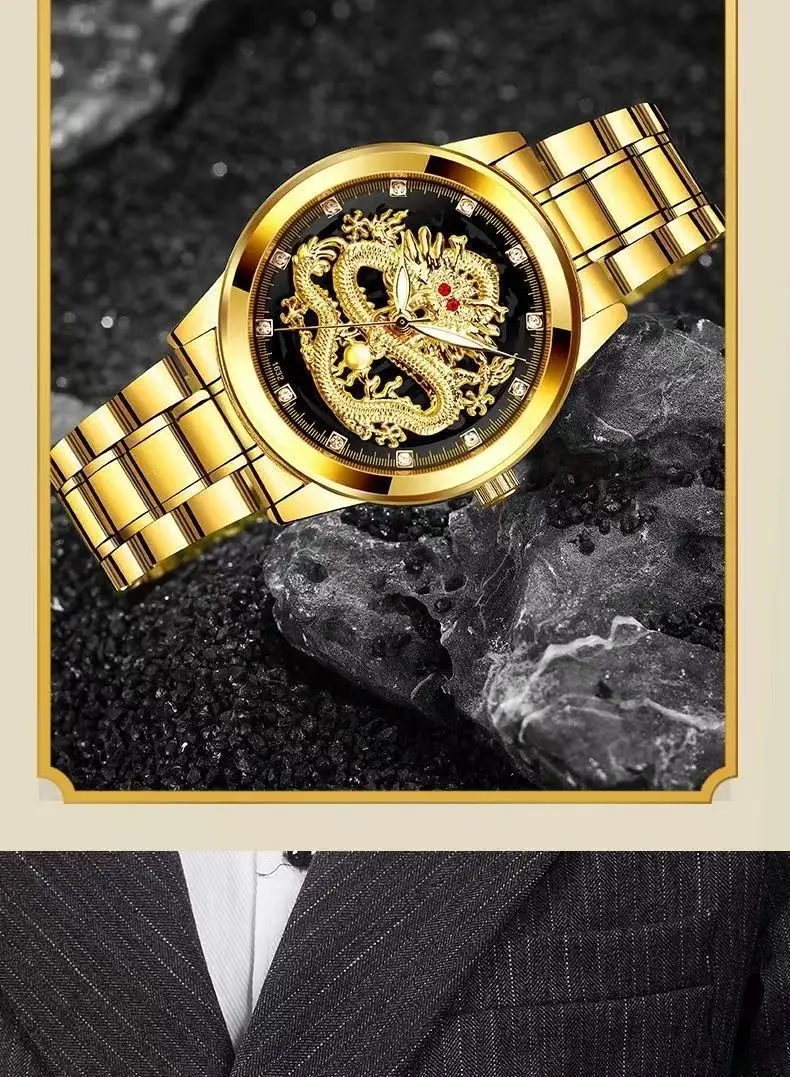 Luminous Gold Dragon Watch for Men — feature 19
