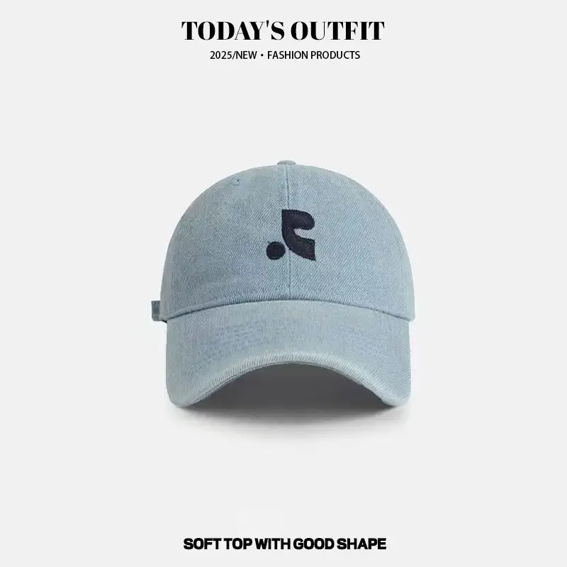 Women Wash Denim Baseball Cap Light Blue Face-Slimming - Image 2