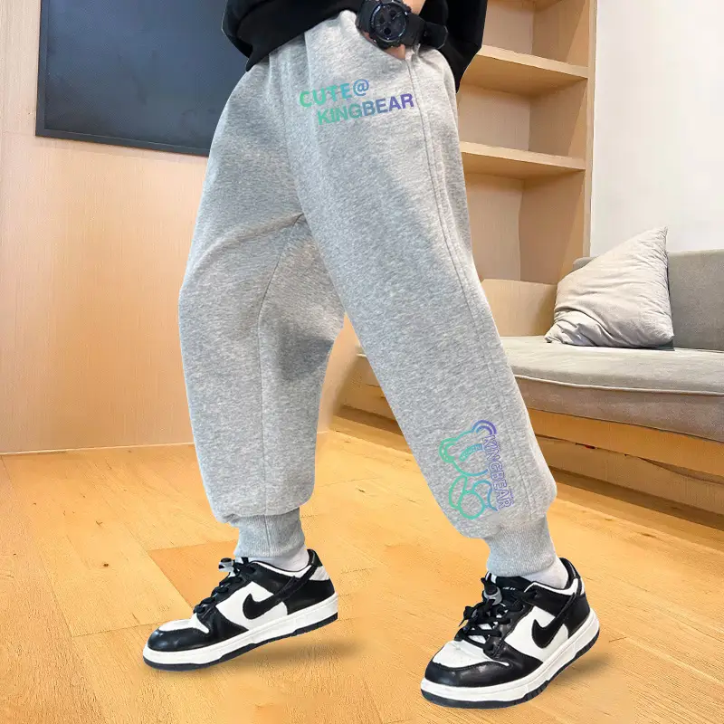 Kids Sweatpants Black Graphic Spring 2025