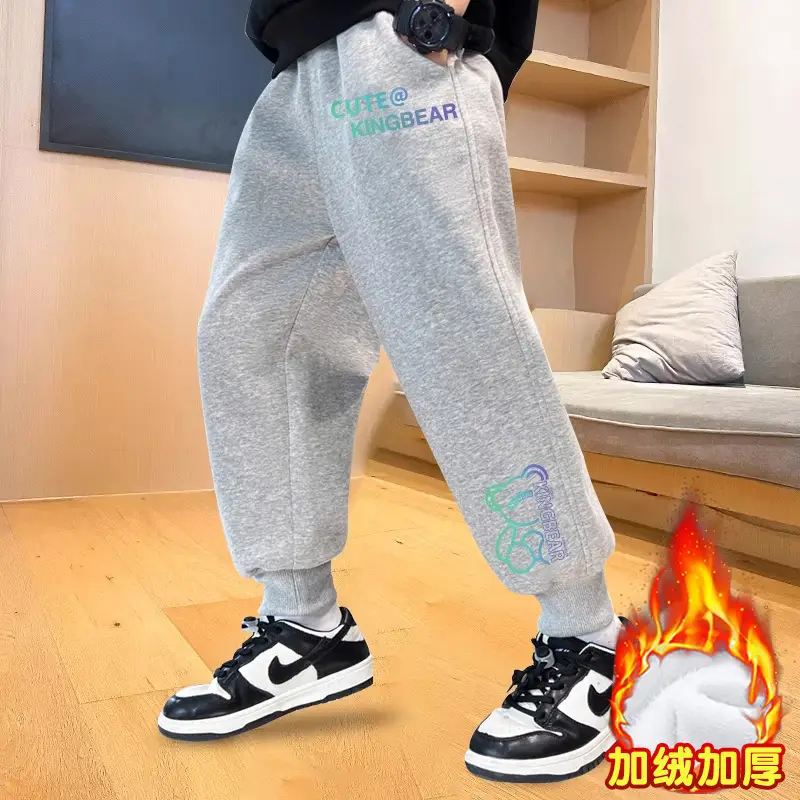 Kids Sweatpants Black Graphic Spring 2025