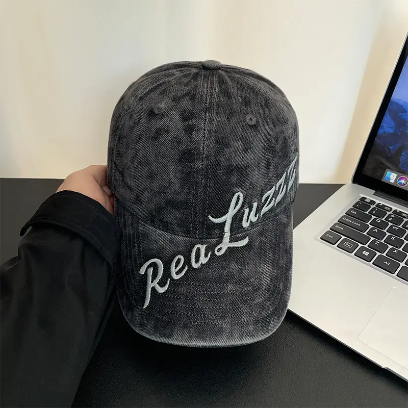 Men's Distressed Black "Real Lover" Cap - Image 3
