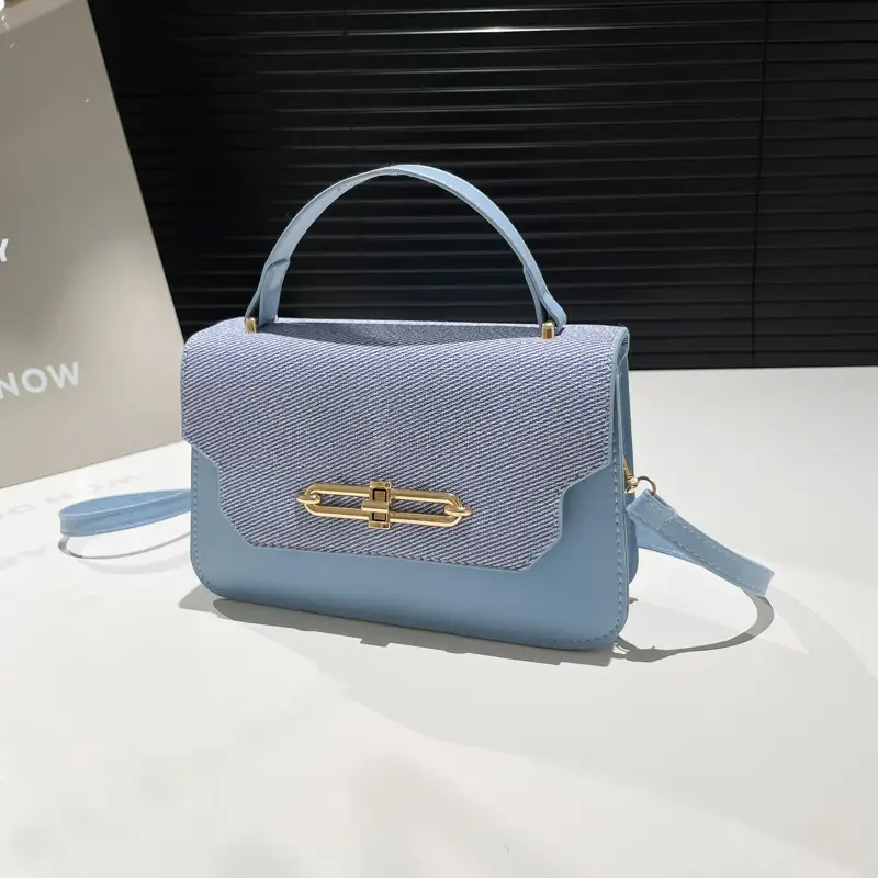 Light Blue Satchel Crossbody Bag for Women