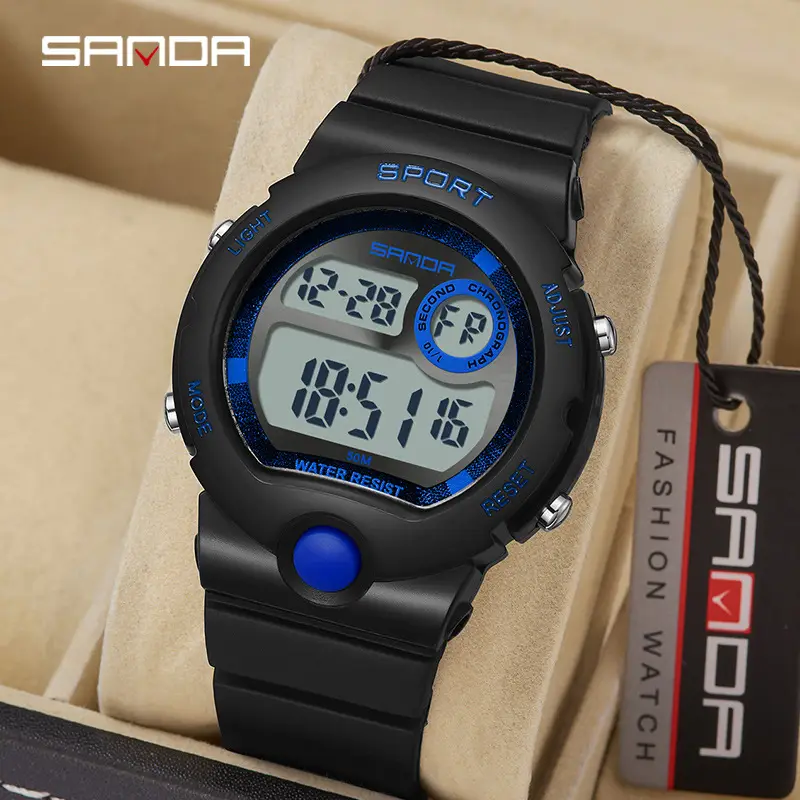 Sanda Cool Black Digital Sports Watch for Men Women - Image 7