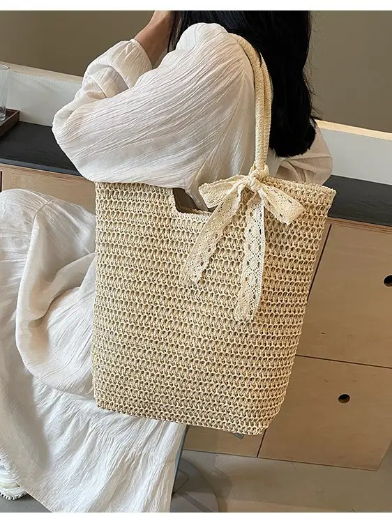 Women's Woven Shoulder Bag Brown New Spring 2025 - Image 4