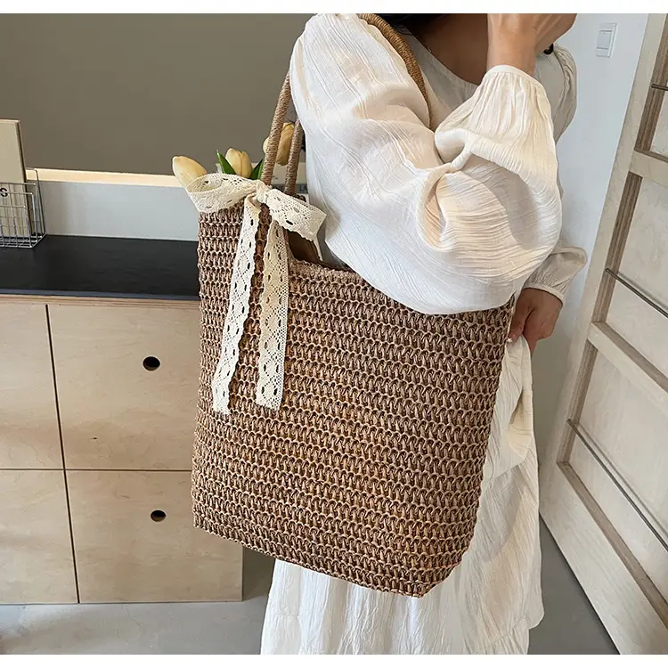 Women's Woven Shoulder Bag Brown New Spring 2025 — feature 10