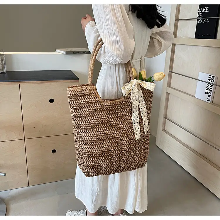 Women's Woven Shoulder Bag Brown New Spring 2025 — feature 14