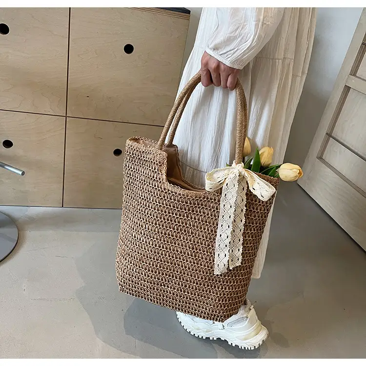 Women's Woven Shoulder Bag Brown New Spring 2025 — feature 15