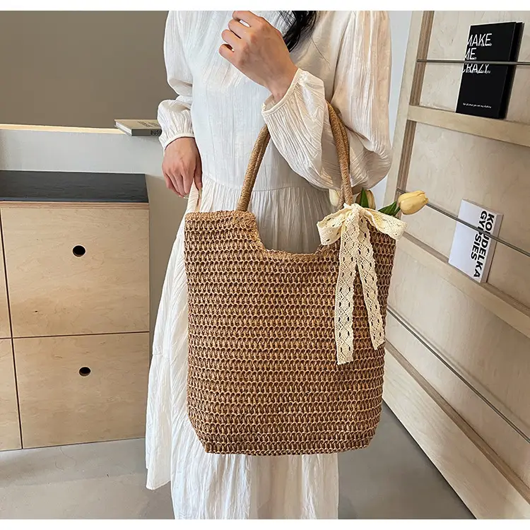 Women's Woven Shoulder Bag Brown New Spring 2025 — feature 16