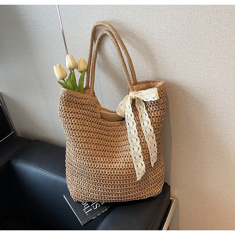 Women's Woven Shoulder Bag Brown New Spring 2025 — feature 27