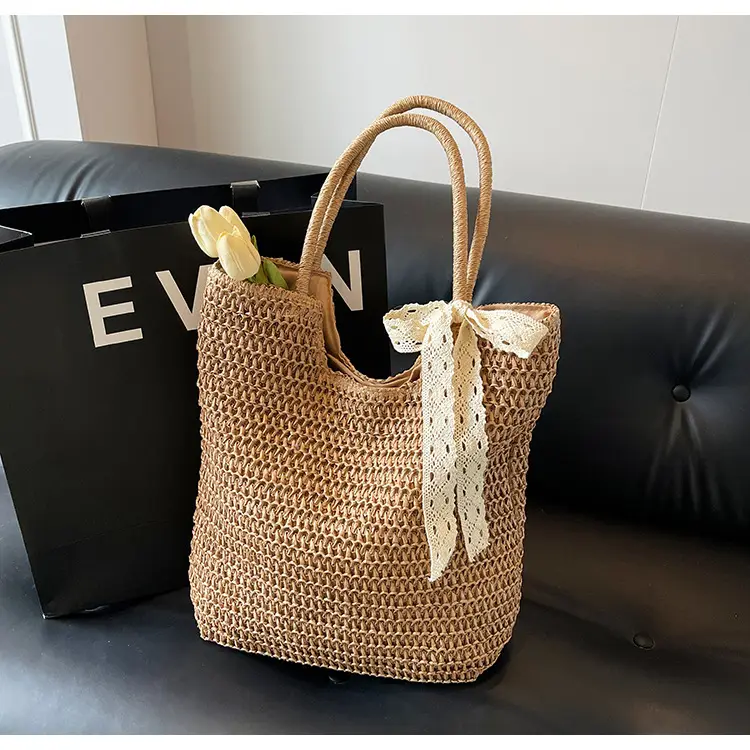 Women's Woven Shoulder Bag Brown New Spring 2025 — feature 29