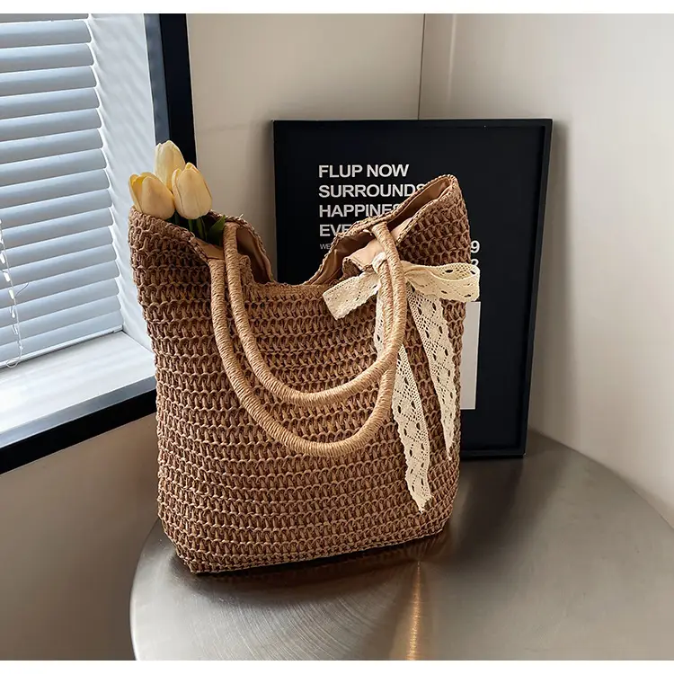 Women's Woven Shoulder Bag Brown New Spring 2025 — feature 31