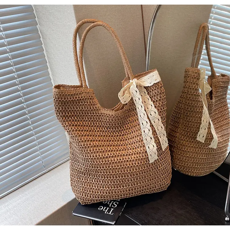 Women's Woven Shoulder Bag Brown New Spring 2025 — feature 37