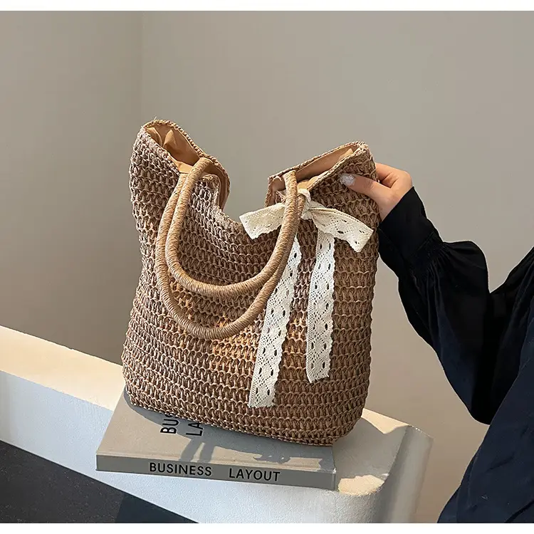 Women's Woven Shoulder Bag Brown New Spring 2025 — feature 38