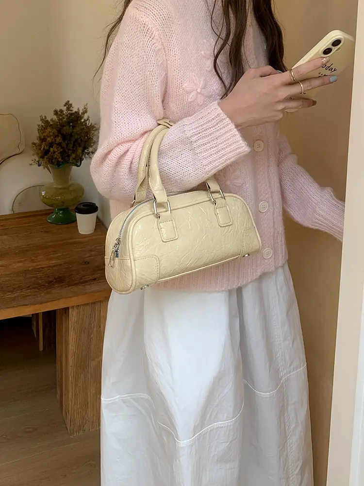 Women's Boston Bag Beige Crossbody Shoulder Crossbody — feature 9