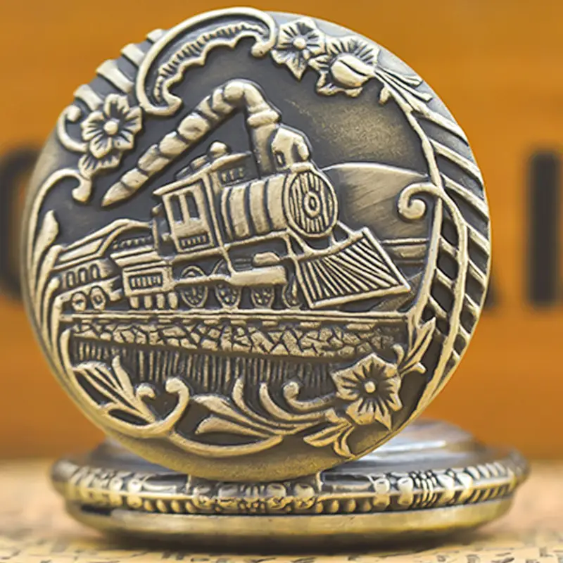 Steam Locomotive Pocket Watch with Chain Strap — feature 10