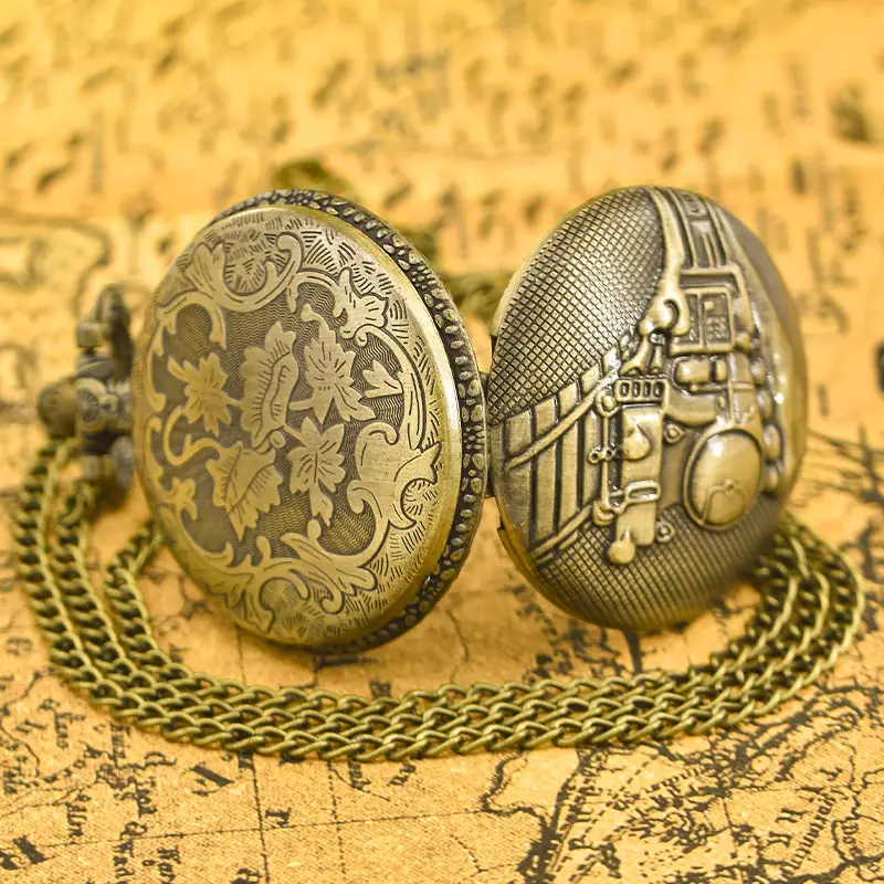 Steam Locomotive Pocket Watch with Chain Strap — feature 15