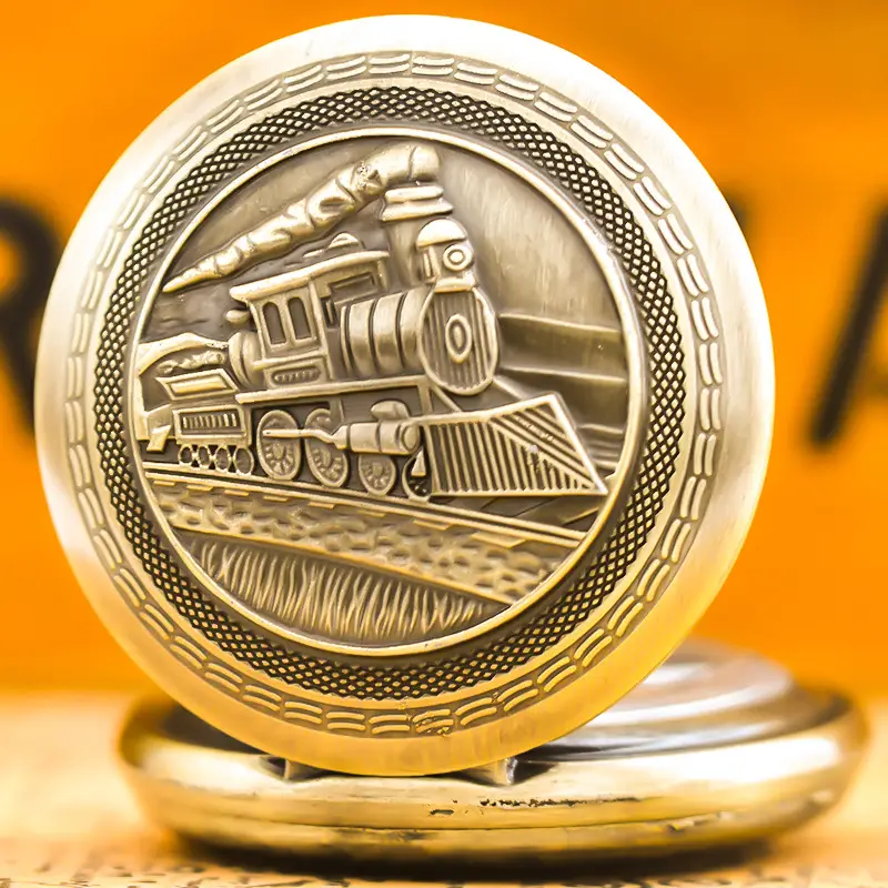 Steam Locomotive Pocket Watch with Chain Strap — feature 16